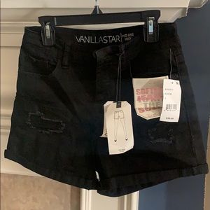 Vanilla star black jean shorts
